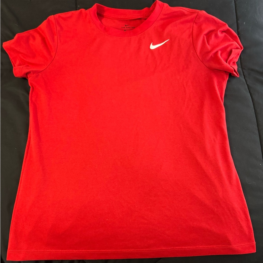 Red “Women's Nike Dri-FIT Tee” size medium